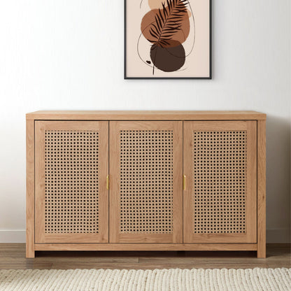 طاولة بوفيه جانبية راتان - بني فاتح