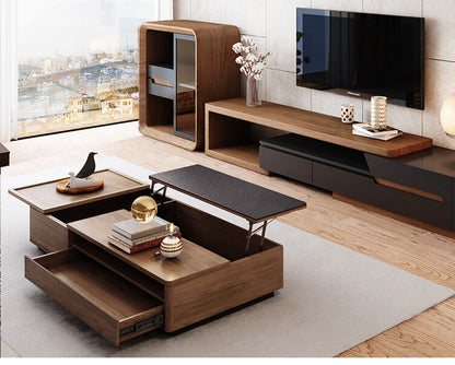 طاولة قهوة خشبية حديثة ملتي فانكشنال 