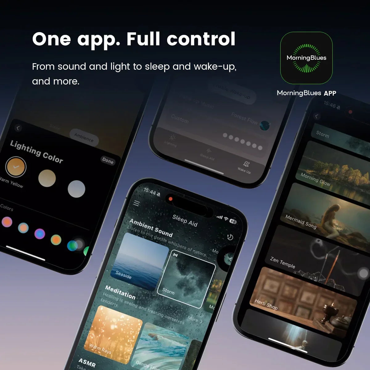 مكبر صوت ستريو MorningBlues S1 للطاولة الليلية 