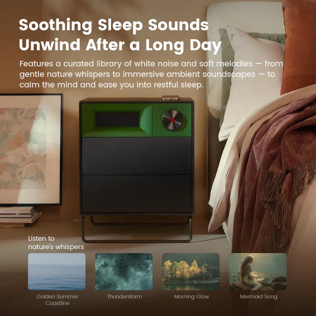 مكبر صوت ستريو MorningBlues S1 للطاولة الليلية 