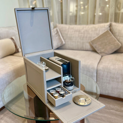 طقم إسبريسو فاخر باللون البيج